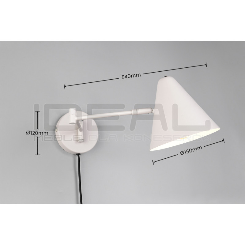 Kinkiet Tytus z ruchomym ramieniem – lampka nocna morelowa