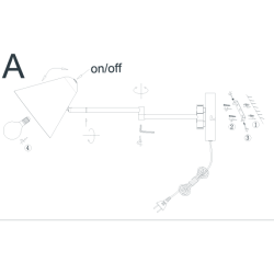 Kinkiet Tytus z ruchomym ramieniem – lampka nocna morelowa
