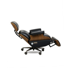 Fotel biurowy Lounge Automatic – nowoczesny fotel lounge z podnóżkiem