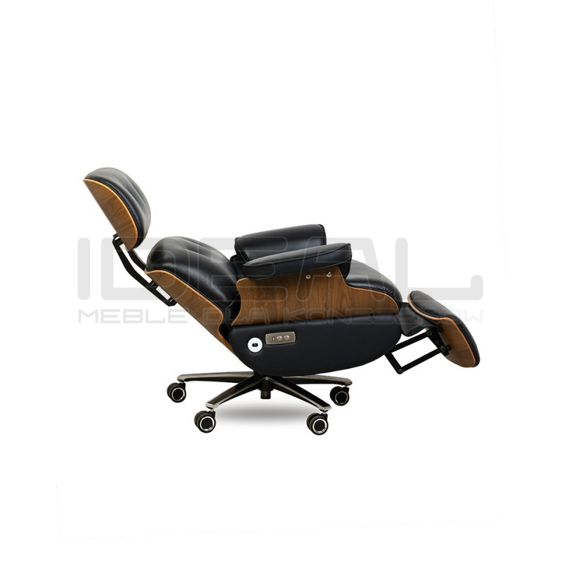 Fotel biurowy Lounge Automatic – nowoczesny fotel lounge z podnóżkiem