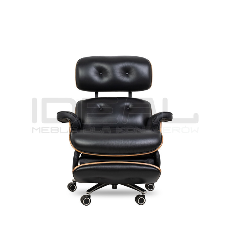 Fotel biurowy Lounge Automatic – nowoczesny fotel lounge z podnóżkiem