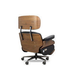 Fotel biurowy Lounge Automatic – nowoczesny fotel lounge z podnóżkiem