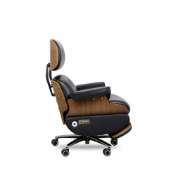 Fotel biurowy Lounge Automatic – nowoczesny fotel lounge z podnóżkiem