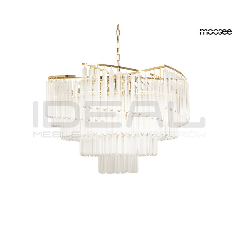 Żyrandol LUMA 80 złoty Moosee – lampa wisząca z kryształami