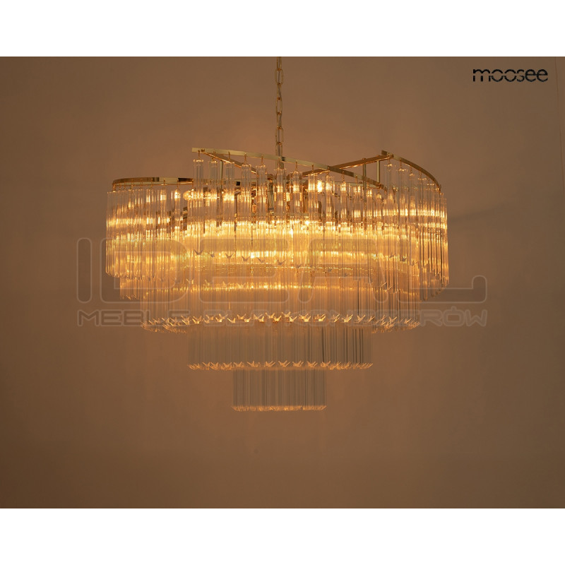 Żyrandol LUMA 80 złoty Moosee – lampa wisząca z kryształami