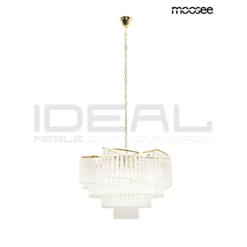 Żyrandol LUMA 80 złoty Moosee – lampa wisząca z kryształami