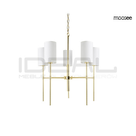 Lampa wisząca IMPERIO 5 złota Moosee – elegancki żyrandol