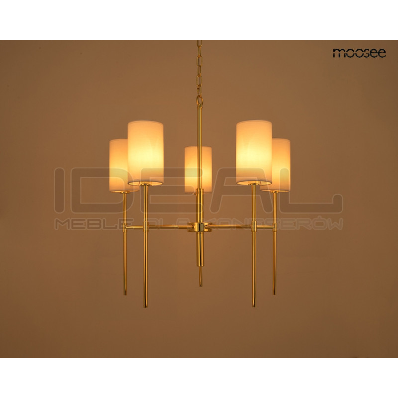 Lampa wisząca IMPERIO 5 złota Moosee – elegancki żyrandol