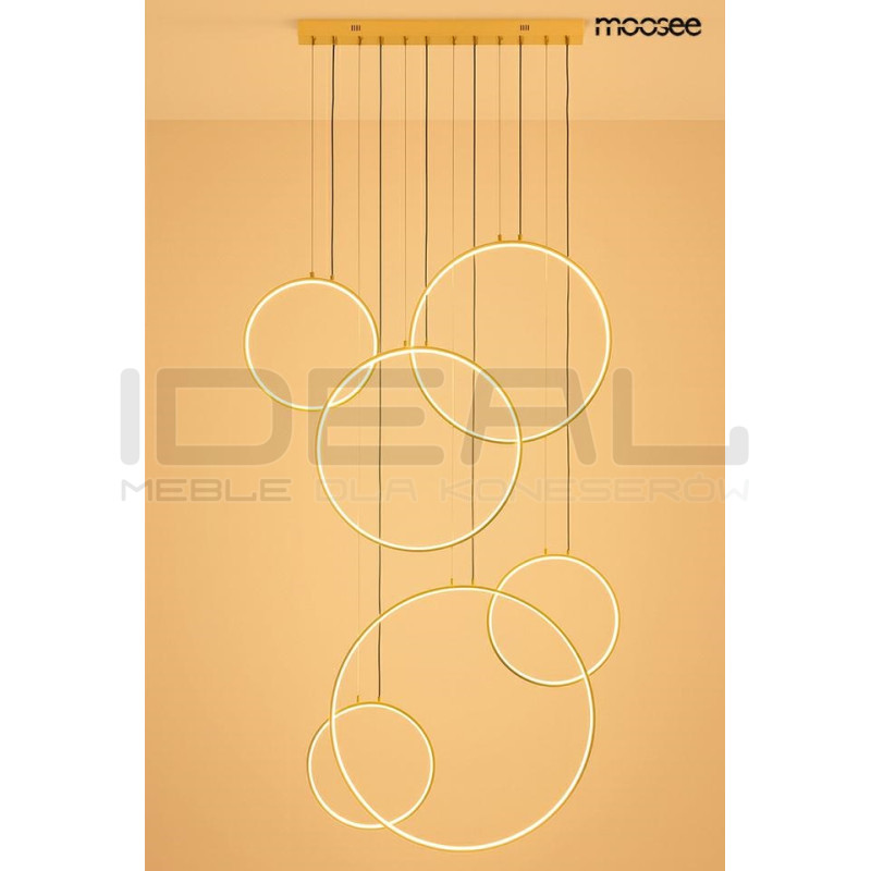 Lampa wisząca CIRCULO SIX złota Moosee –  lampa nowoczesna