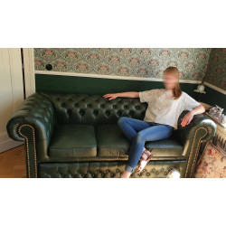 Sofa Chesterfield Classic Skóra Plus Rozkładana 3 os.