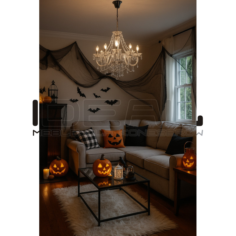 Kryształowy Żyrandol glamour Palace 8 srebrny