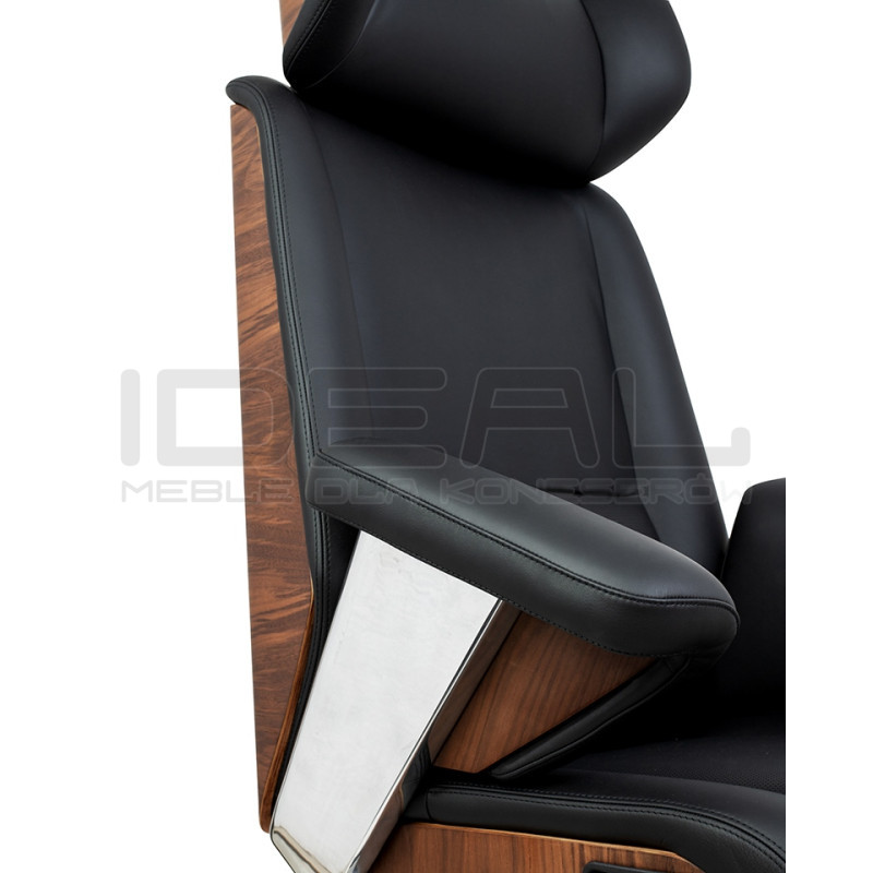 Fotel biurowy COMANDOR czarny – skórzany fotel | Komfort i elegancja
