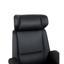Fotel biurowy COMANDOR czarny – skórzany fotel | Komfort i elegancja