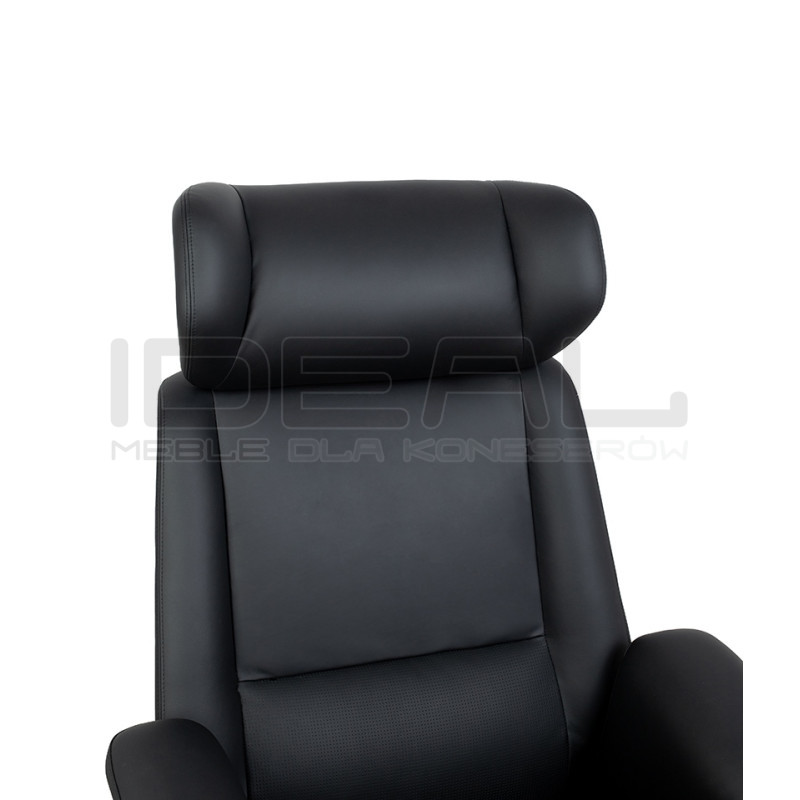 Fotel biurowy COMANDOR czarny – skórzany fotel | Komfort i elegancja