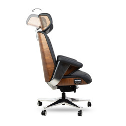 Fotel biurowy COMANDOR czarny – skórzany fotel | Komfort i elegancja