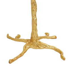 Lampa z piór EMU złota – lampa podłogowa z beżowym kloszem