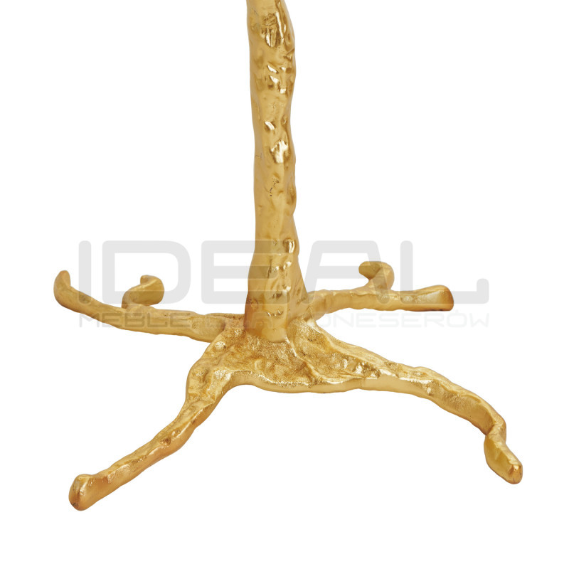 Lampa z piór EMU złota – lampa podłogowa z beżowym kloszem