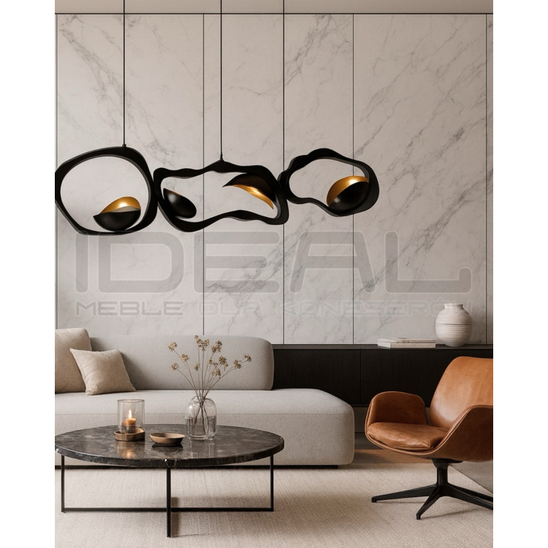 Lampa wisząca TORRE czarna – designerskie oświetlenie