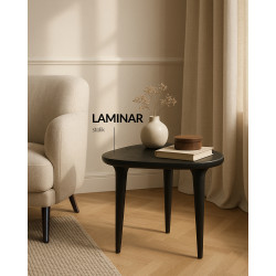 Stolik kawowy LAMINAR czarny z drewna mango | MaMaison