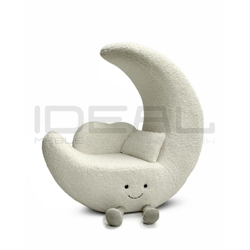 Fotel dziecięcy MOON biały – uroczy fotel księżyc dla dzieci