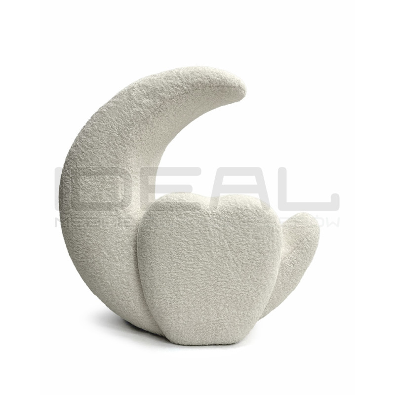 Fotel dziecięcy MOON biały – uroczy fotel księżyc dla dzieci