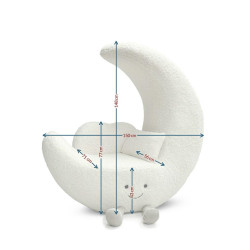 Fotel dziecięcy MOON biały – uroczy fotel księżyc dla dzieci