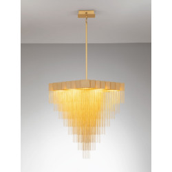 Złota lampa Pixel – designerska lampa wisząca do salonu