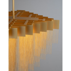 Złota lampa Pixel – designerska lampa wisząca do salonu