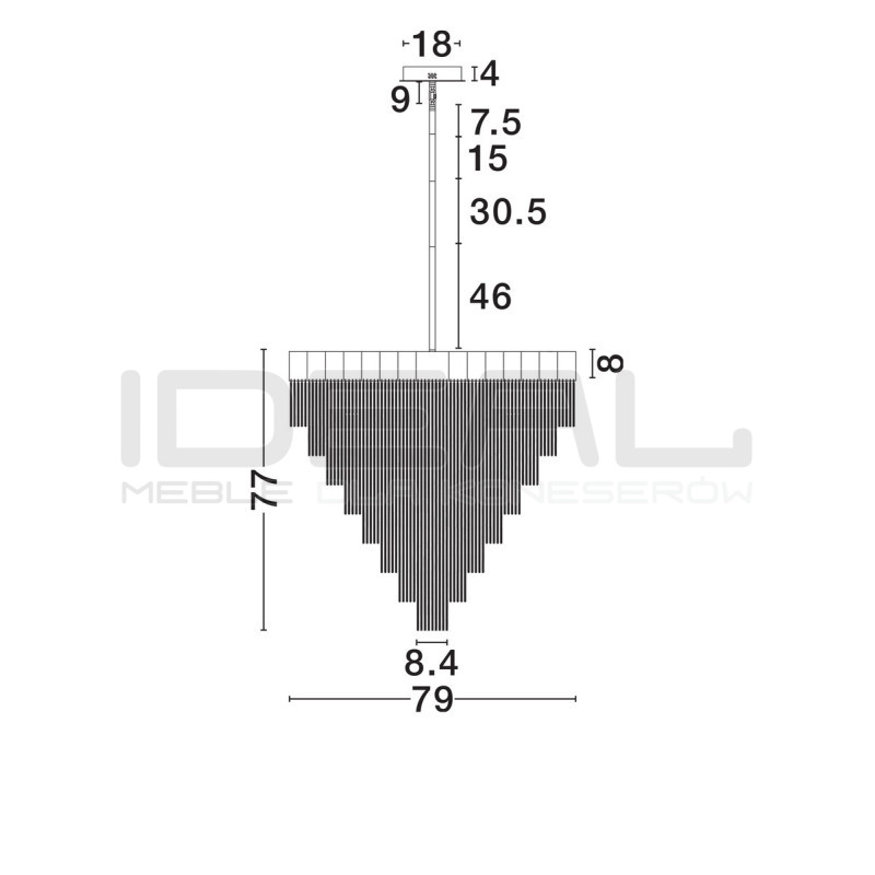 Złota lampa Pixel – designerska lampa wisząca do salonu