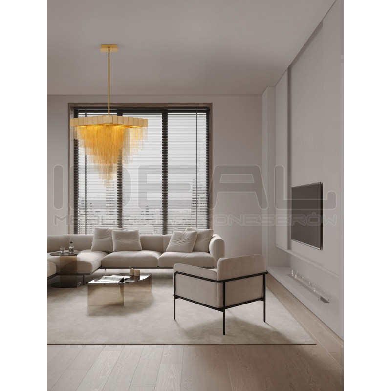 Złota lampa Pixel – designerska lampa wisząca do salonu