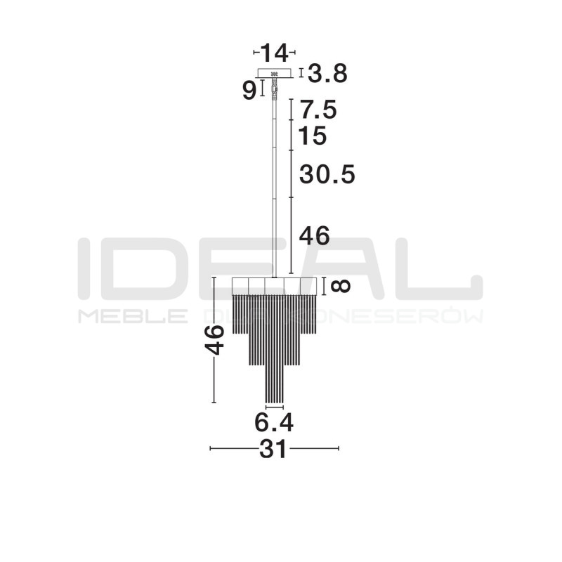 Lampa Pixel 31 – mała lampa wisząca do sypialni i nad stolik
