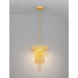 Złota lampa wisząca Pixel 31 – nowoczesna lampa do sypialni