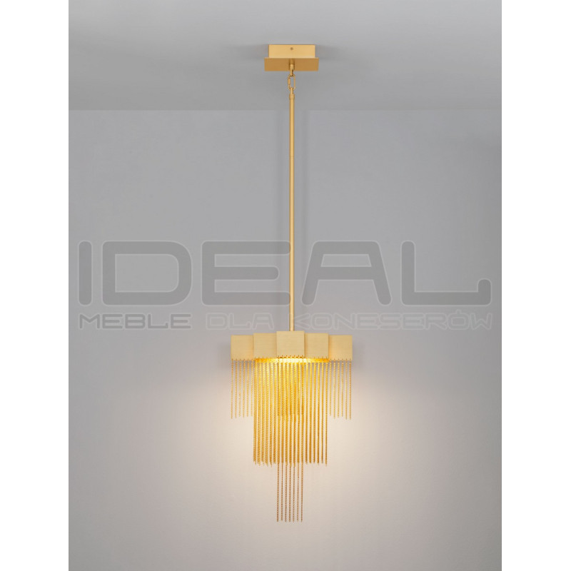 Złota lampa wisząca Pixel 31 – nowoczesna lampa do sypialni