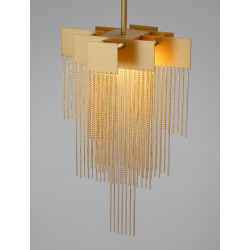 Złota lampa wisząca Pixel 31 – nowoczesna lampa do sypialni