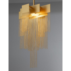 Złota lampa wisząca Pixel 31 – nowoczesna lampa do sypialni