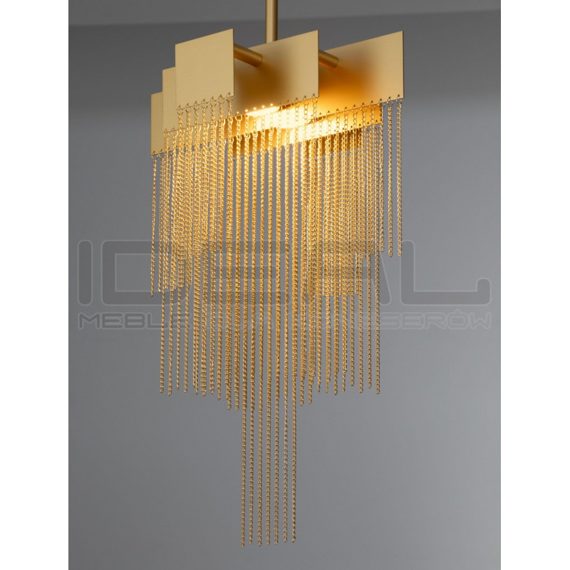 Złota lampa wisząca Pixel 31 – nowoczesna lampa do sypialni