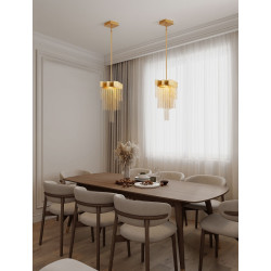 Złota lampa wisząca Pixel 31 – nowoczesna lampa do sypialni