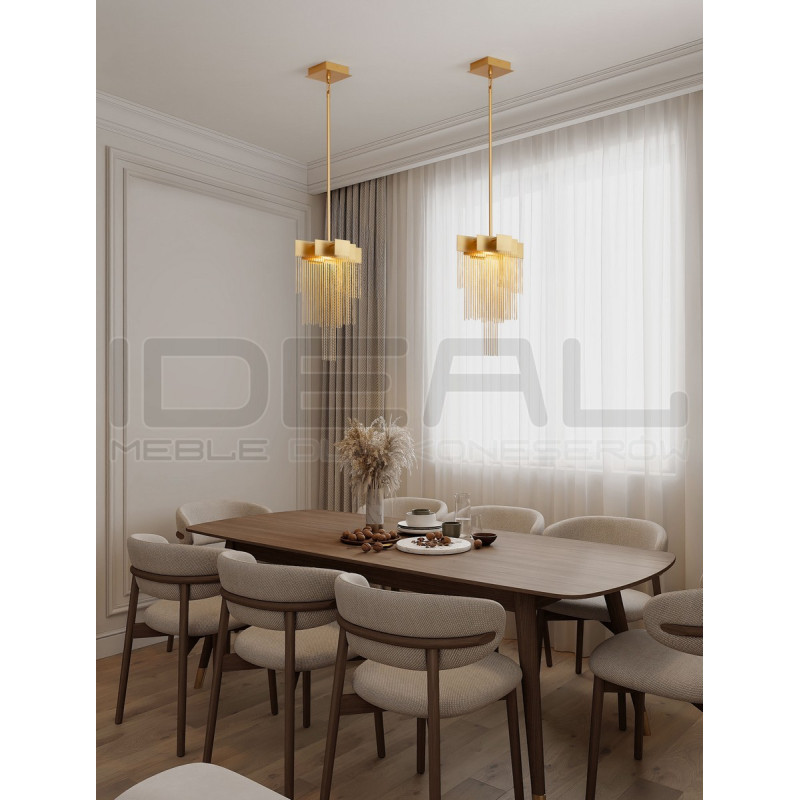 Złota lampa wisząca Pixel 31 – nowoczesna lampa do sypialni