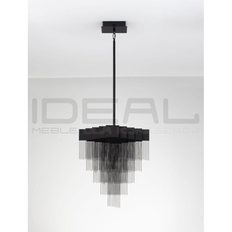 Czarna lampa wisząca Pixel 49 –  oświetlenie LED do salonu