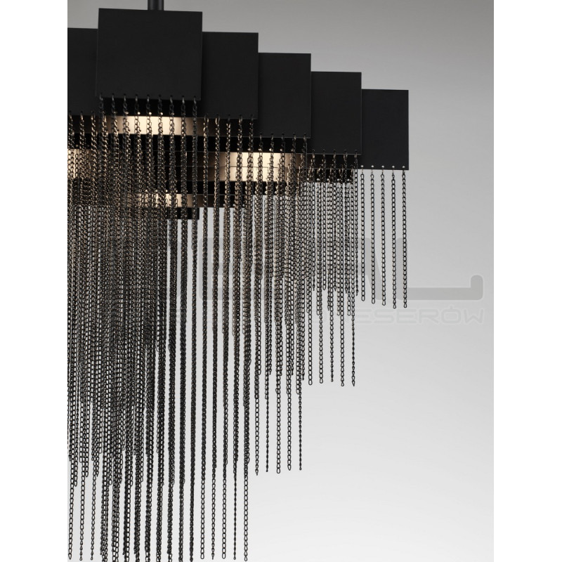 Czarna lampa wisząca Pixel 49 –  oświetlenie LED do salonu