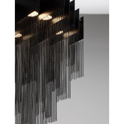 Czarna lampa wisząca Pixel 49 –  oświetlenie LED do salonu