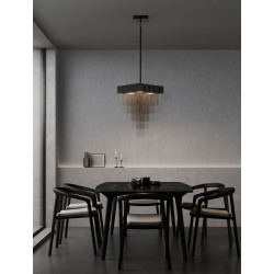 Czarna lampa wisząca Pixel 49 –  oświetlenie LED do salonu