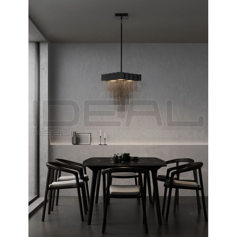 Czarna lampa wisząca Pixel 49 –  oświetlenie LED do salonu