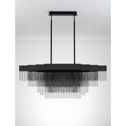 Czarna lampa wisząca Pixel  – designerskie oświetlenie stołu