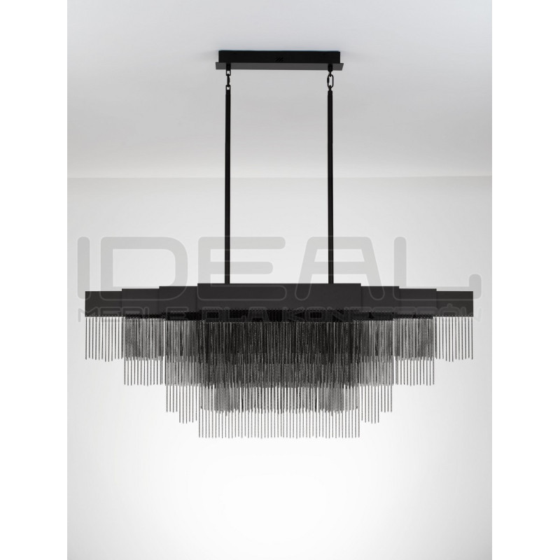 Czarna lampa wisząca Pixel  – designerskie oświetlenie stołu