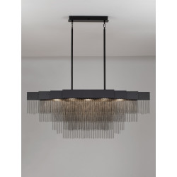 Czarna lampa wisząca Pixel  – designerskie oświetlenie stołu