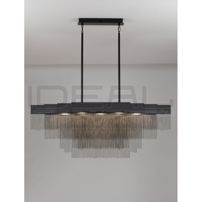 Czarna lampa wisząca Pixel  – designerskie oświetlenie stołu