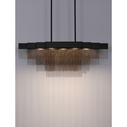 Czarna lampa wisząca Pixel  – designerskie oświetlenie stołu