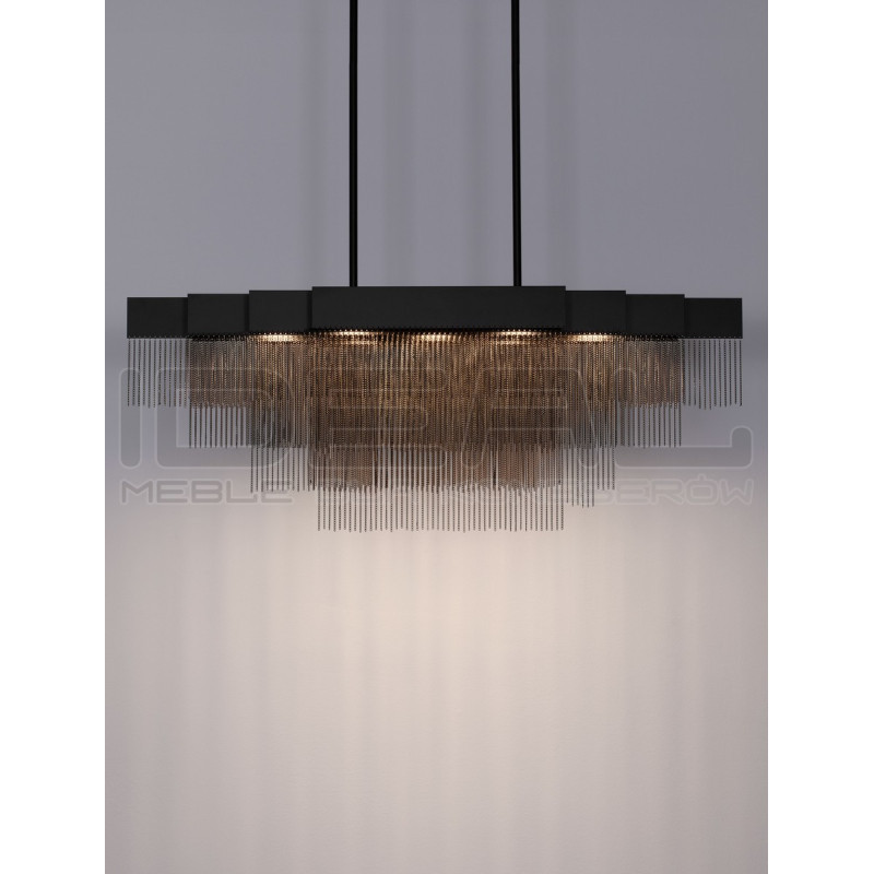 Czarna lampa wisząca Pixel  – designerskie oświetlenie stołu