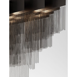 Czarna lampa wisząca Pixel  – designerskie oświetlenie stołu